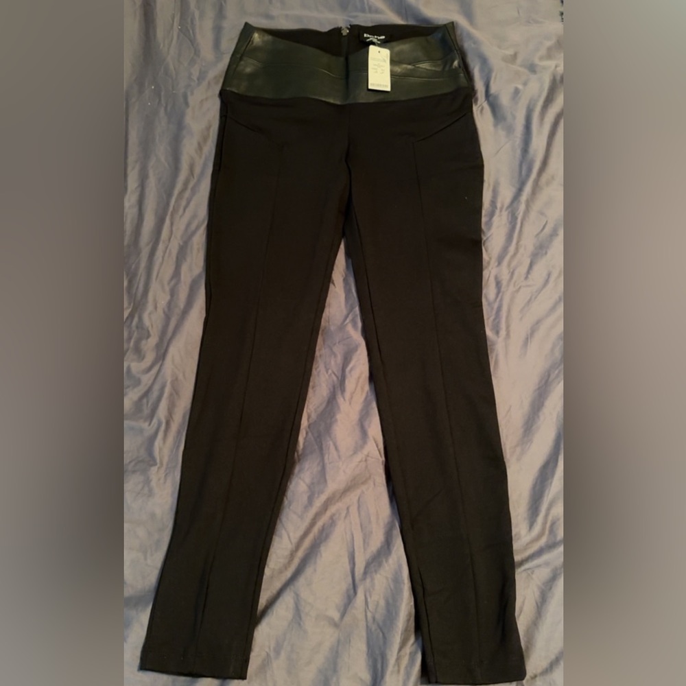 Bebe Leather Waistband Skinny Pant